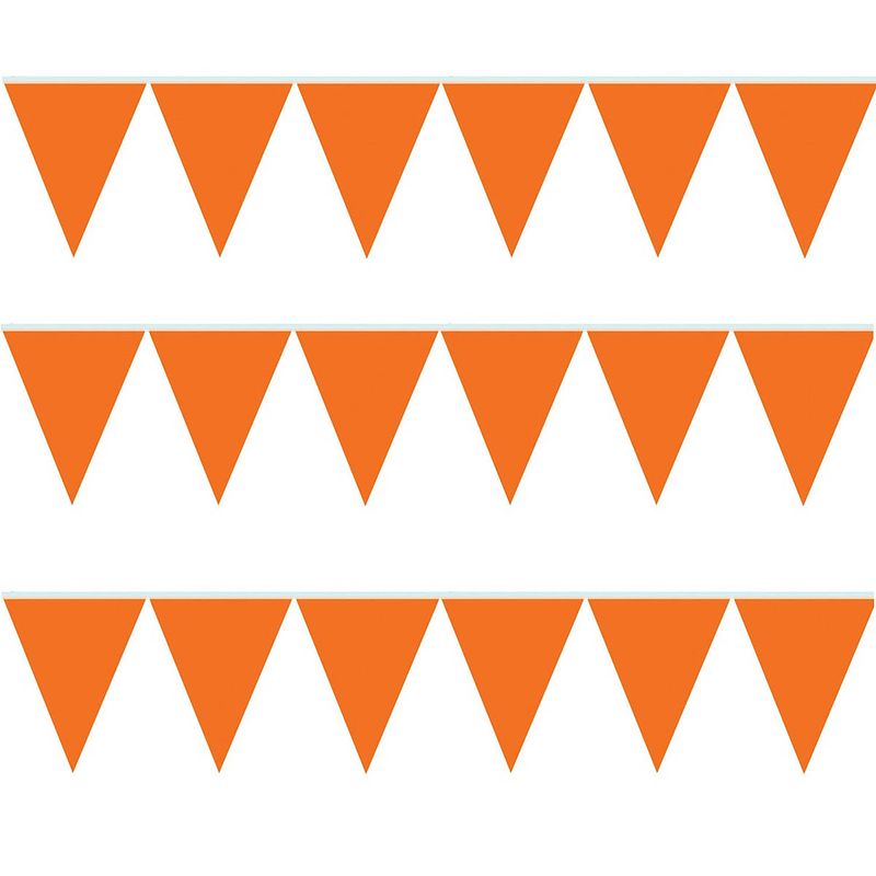Foto van 3x stuks oranje vlaggenlijn 5 meter - vlaggenlijnen