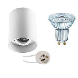 Foto van Opbouwspot set - osram parathom par16 930 36d - pragmi luxina pro - gu10 fitting - dimbaar - opbouw rond - mat wit -