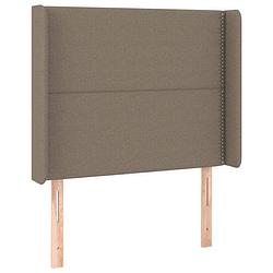 Foto van Vidaxl hoofdbord met randen 83x16x118/128 cm stof taupe