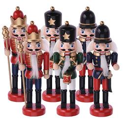 Foto van 6x stuks kersthangers notenkrakers poppetjes/soldaten 12,5 cm - kersthangers