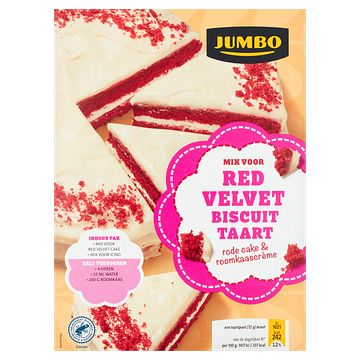 Foto van Jumbo mix voor red velvet biscuit taart 525g