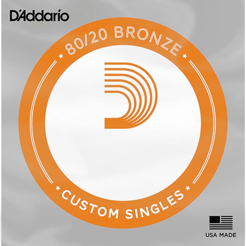 Foto van D'saddario bw053 bronze wound acoustic guitar single string .053 losse snaar voor westerngitaar