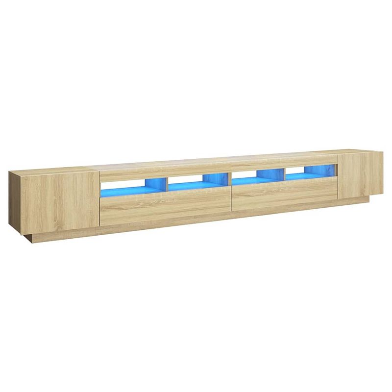 Foto van The living store tv-meubel sonoma eiken - 300x35x40 cm - met rgb led-verlichting