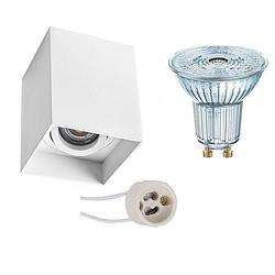 Foto van Opbouwspot set - osram parathom par16 927 36d - pragmi luxina pro - gu10 fitting - dimbaar - opbouw vierkant - mat wit -