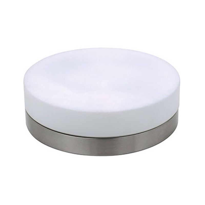 Foto van Led plafondlamp - opbouw rond - e27 - mat chroom aluminium - ø285mm