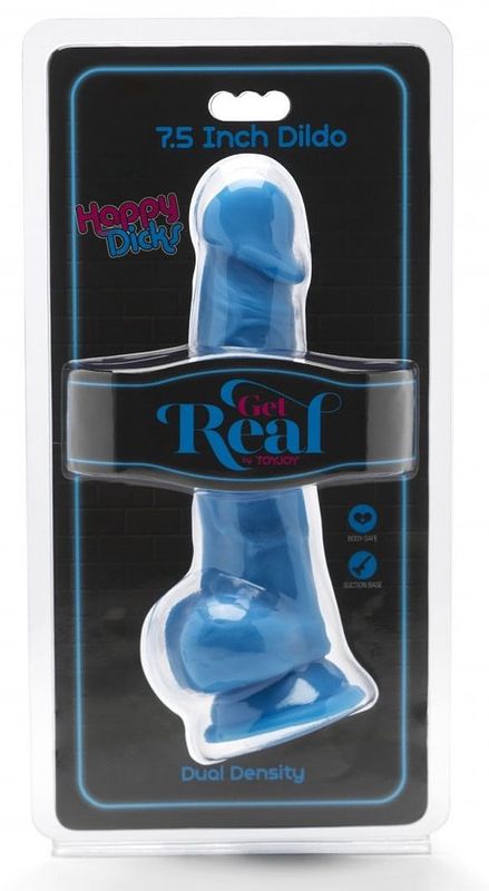 Foto van Toyjoy get real zuignap dildo met balzak blauw