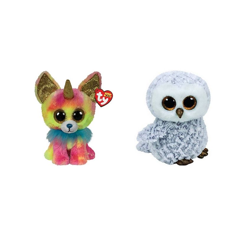 Foto van Ty - knuffel - beanie boo's - yips chihuahua & owlette owl