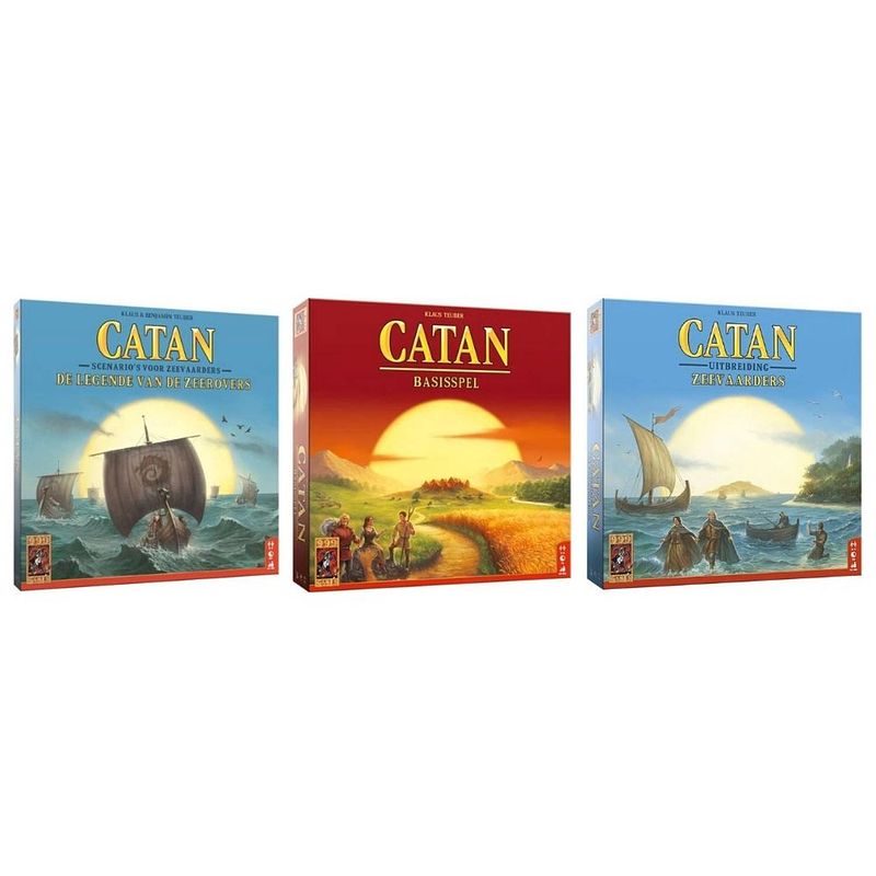 Foto van Spellenbundel - 3 stuks - catan - basisspel & uitbreidingen zeevaarders & de legende van de zeerovers