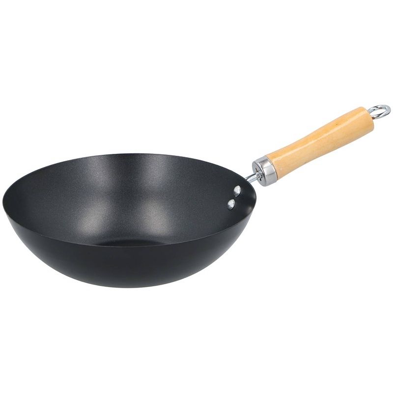 Foto van Wok pan houten handvat 24 cm - steelpannen