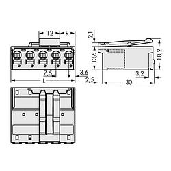 Foto van Wago 2092-3525/002-000 male behuizing-board 2092 totaal aantal polen: 5 rastermaat: 7.50 mm 50 stuk(s)