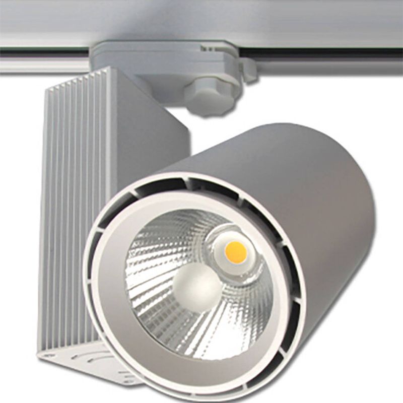 Foto van Led railverlichting - track spot - prixa oron - 30w - 3 fase - rond - natuurlijk wit 4000k - mat wit - aluminium