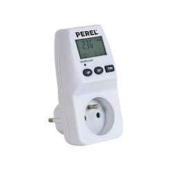 Foto van Perel energiemeter frans stopcontact 230 v 16 a wit