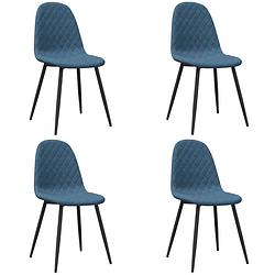 Foto van Vidaxl eetkamerstoelen 4 st fluweel blauw