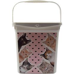 Foto van Voeropslag voercontainer kat/kitten dieren bewaarbox voedselcontainer 6liter 23x18x24,5cm dierenvoeding