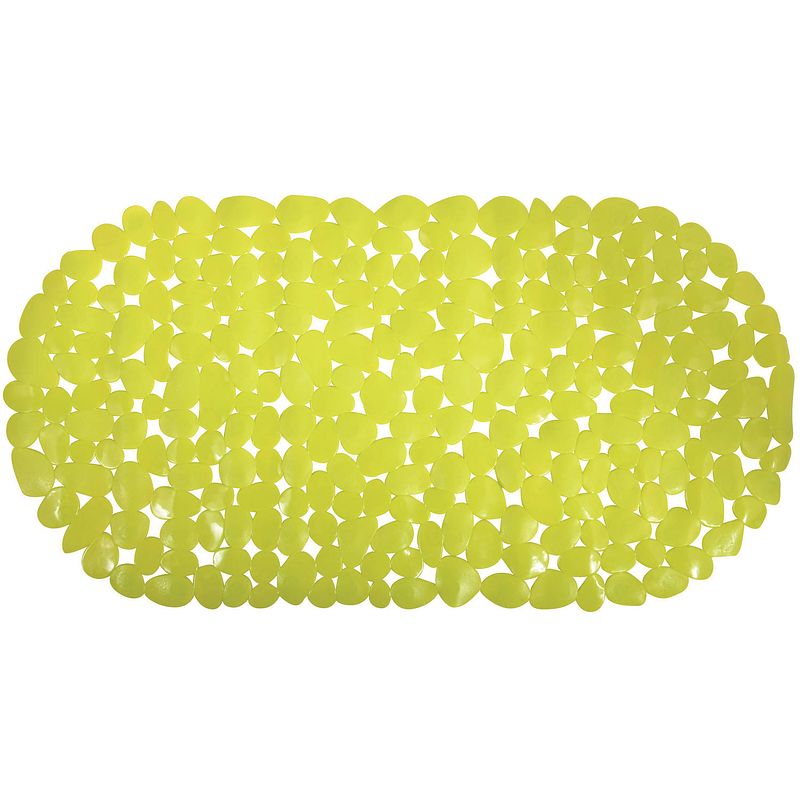 Foto van Msv douche/bad anti-slip mat - badkamer - pvc - limegroen - 35 x 68 cm - badmatjes