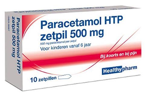 Foto van Healthypharm paracetamol htp zetpil 500mg