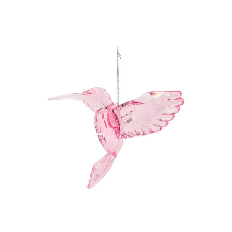 Foto van Kurt s. adler - ornament pvc kolibri h7 cm glitter/roze