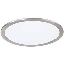 Foto van Led plafondlamp - plafondverlichting - trion povino - 15w - warm wit 3000k - dimbaar - rond - mat nikkel - aluminium
