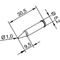 Foto van Ersa serie 102 soldeerpunt potloodvorm, ersadur grootte soldeerpunt 1 mm inhoud: 1 stuk(s)