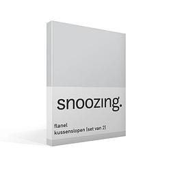 Foto van Snoozing - flanel - kussenslopen - set van 2 - 60x70 - grijs