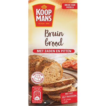 Foto van Koopmans mix voor bruinbrood met zaden en pitten 450g bij jumbo