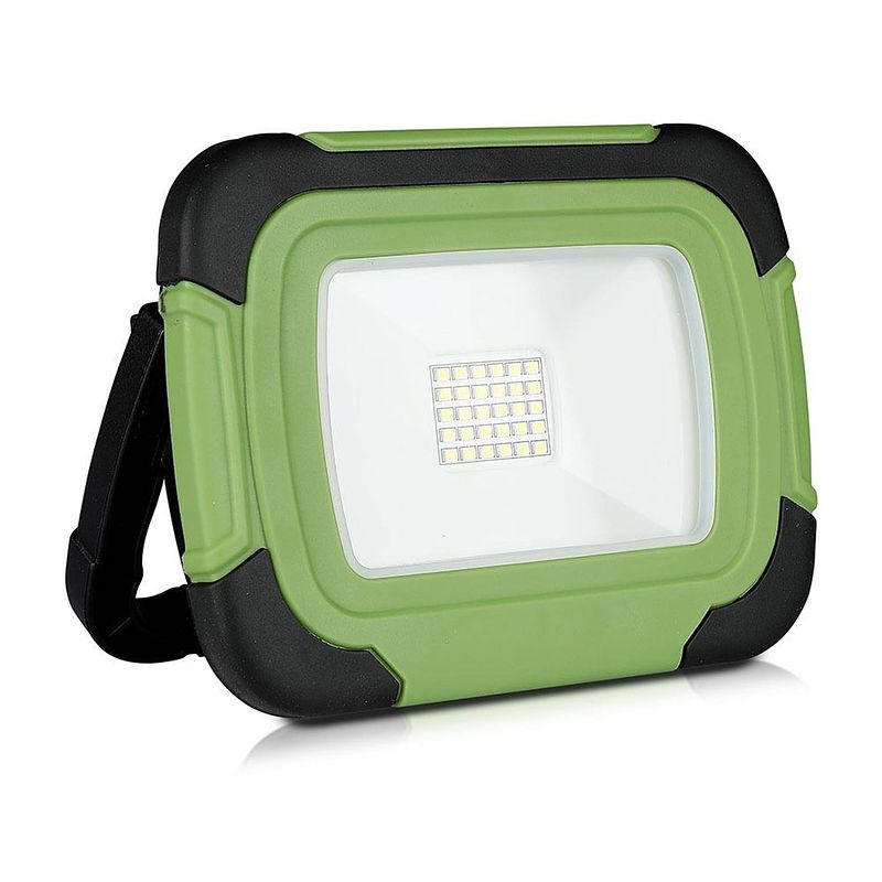 Foto van V-tac vt-20-r led bouwlamp / werklamp op accu - 20w - 6400k - groen