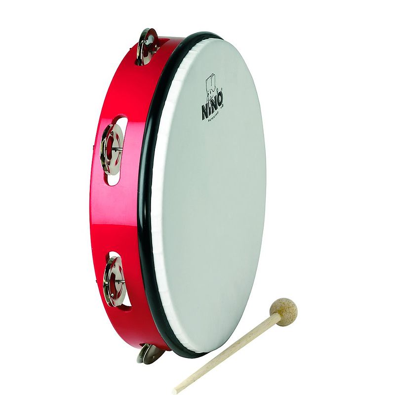 Foto van Nino percussion nino24r jingle-drum handtrommel rood