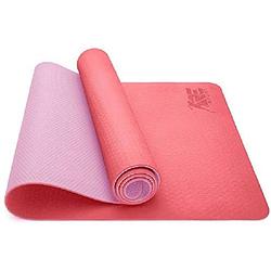 Foto van Yogamat roze, fitnessmat,, gymnastiekmat pilatesmat, sportmat, 183 x 61 x 0,6 cm