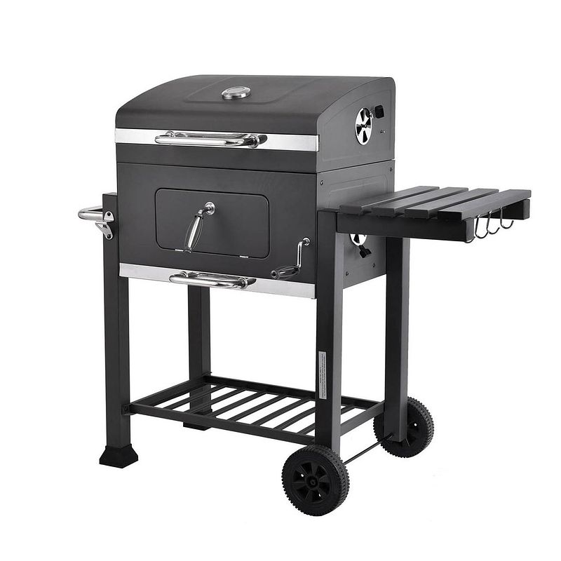 Foto van Maxxgarden houtskoolbarbecue - grilloppervlak (lxb) 42 x 42 cm - staal - met handgeep - zwart