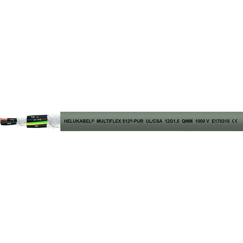 Foto van Helukabel 21570-1000 geleiderkettingkabel m-flex 512-pur ul 2 x 0.75 mm² grijs 1000 m