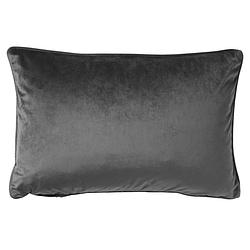 Foto van Dutch decor finn - sierkussen velvet charcoal gray 40x60 cm - grijs - grijs