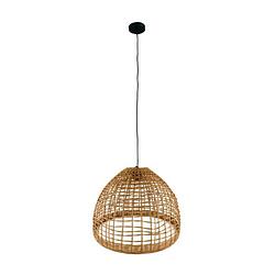 Foto van Dknc - hanglamp - rotan - 46x46x35cm - bruin