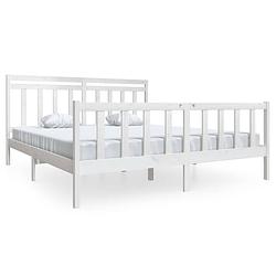 Foto van Vidaxl bedframe massief hout wit 180x200 cm 6ft super king