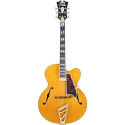 Foto van D'sangelico excel exl1 amber semi-akoestische gitaar met deluxe hardshell koffer