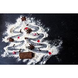 Foto van Inductiebeschermer - snowy christmas tree - 59x52 cm