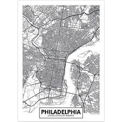 Foto van Canvas city map philadelphia 30x40cm