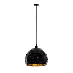 Foto van Eglo roccaforte - hanglamp - e27 - ø30 cm - zwart/goud