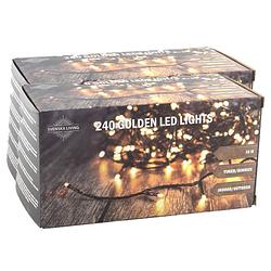 Foto van Set van 2x stuks kerstverlichting goud 1800 cm - kerstverlichting kerstboom