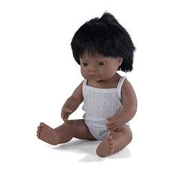 Foto van Miniland babypop jongetje met vanillegeur 38 cm wit pakje