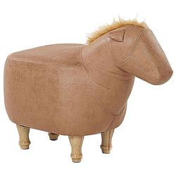 Foto van Beliani horse - hocker-beige-kunstleer