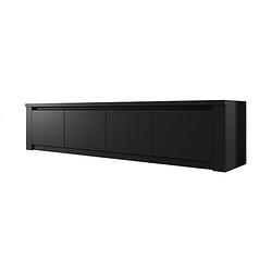 Foto van Meubella tv-meubel monaco - mat zwart - 4 deuren - 170 cm