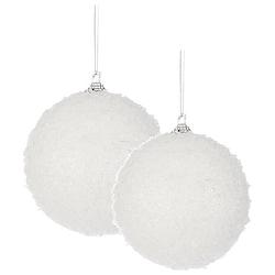 Foto van 48x stuks kerstversiering witte sneeuw effect kerstballen 4 en 6 cm - kerstbal