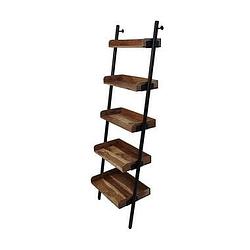 Foto van Hsm collection decoratieve ladder hayo - zwart/naturel - 60x35x180 cm - leen bakker
