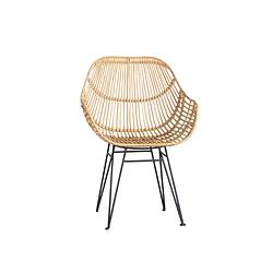 Foto van Giga meubel - eetkamerstoel rotan - naturel - stoel sava