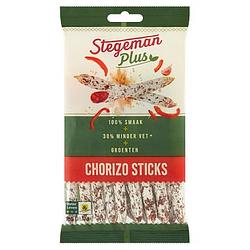 Foto van Verpakking 100225 gram | stegeman plus chorizo sticks 100g aanbieding bij jumbo