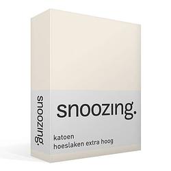 Foto van Snoozing - katoen - extra hoog - hoeslaken - 160x210 - ivoor