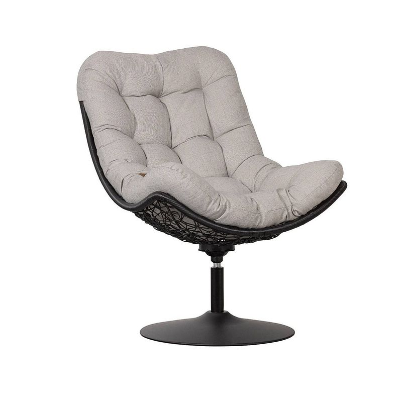 Foto van Woood swivel loungestoel zwart