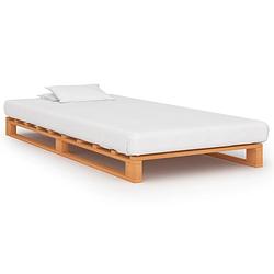 Foto van Vidaxl bedframe pallet massief grenenhout bruin 90x200 cm