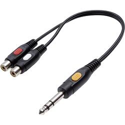 Foto van Speaka professional sp-7870268 jackplug / cinch audio y-adapter [1x jackplug male 6,3 mm - 2x cinch-koppeling] zwart