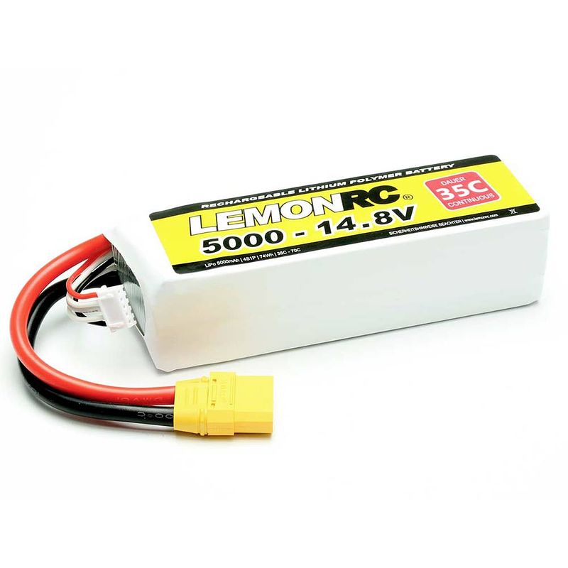 Foto van Lemonrc lipo accupack 14.8 v 5000 mah aantal cellen: 4 35 c softcase xt90